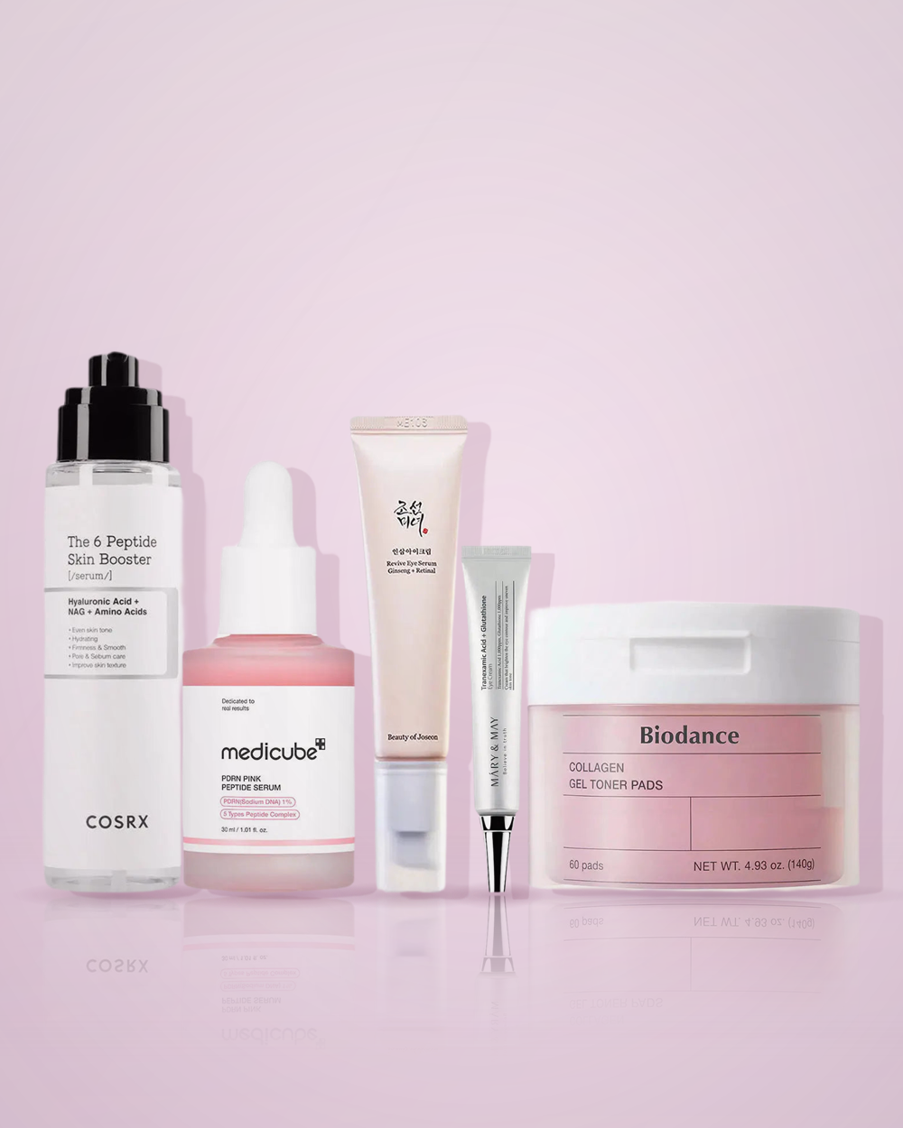 Sélection K-Beauty anti-âge et fermeté : COSRX, Medicube, Beauty of Joseon, Mary&May, Biodance