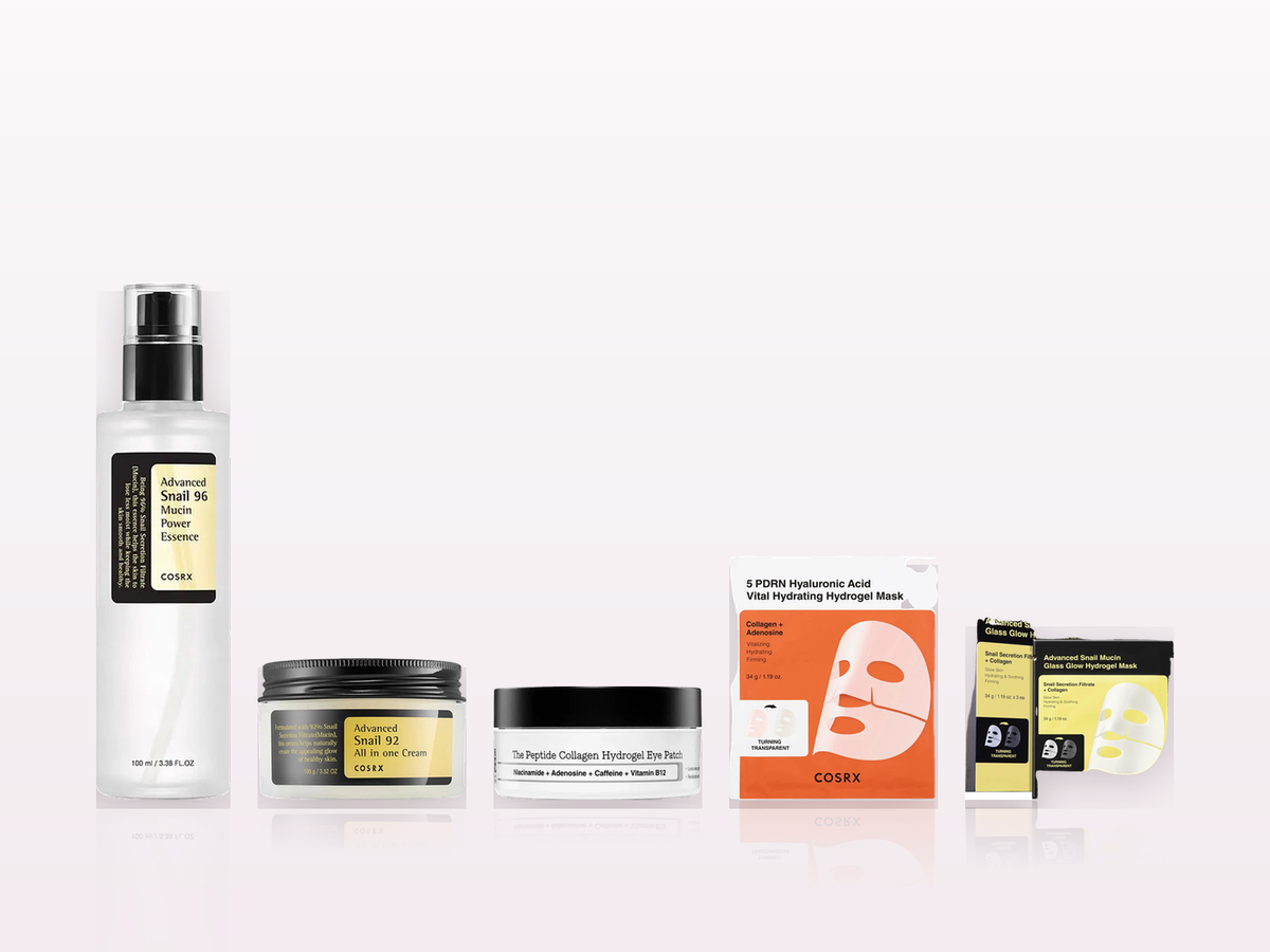 Sélection K-Beauty COSRX : Advanced Snail 96 Mucin Essence, All In One Cream, masques et patchs peptides