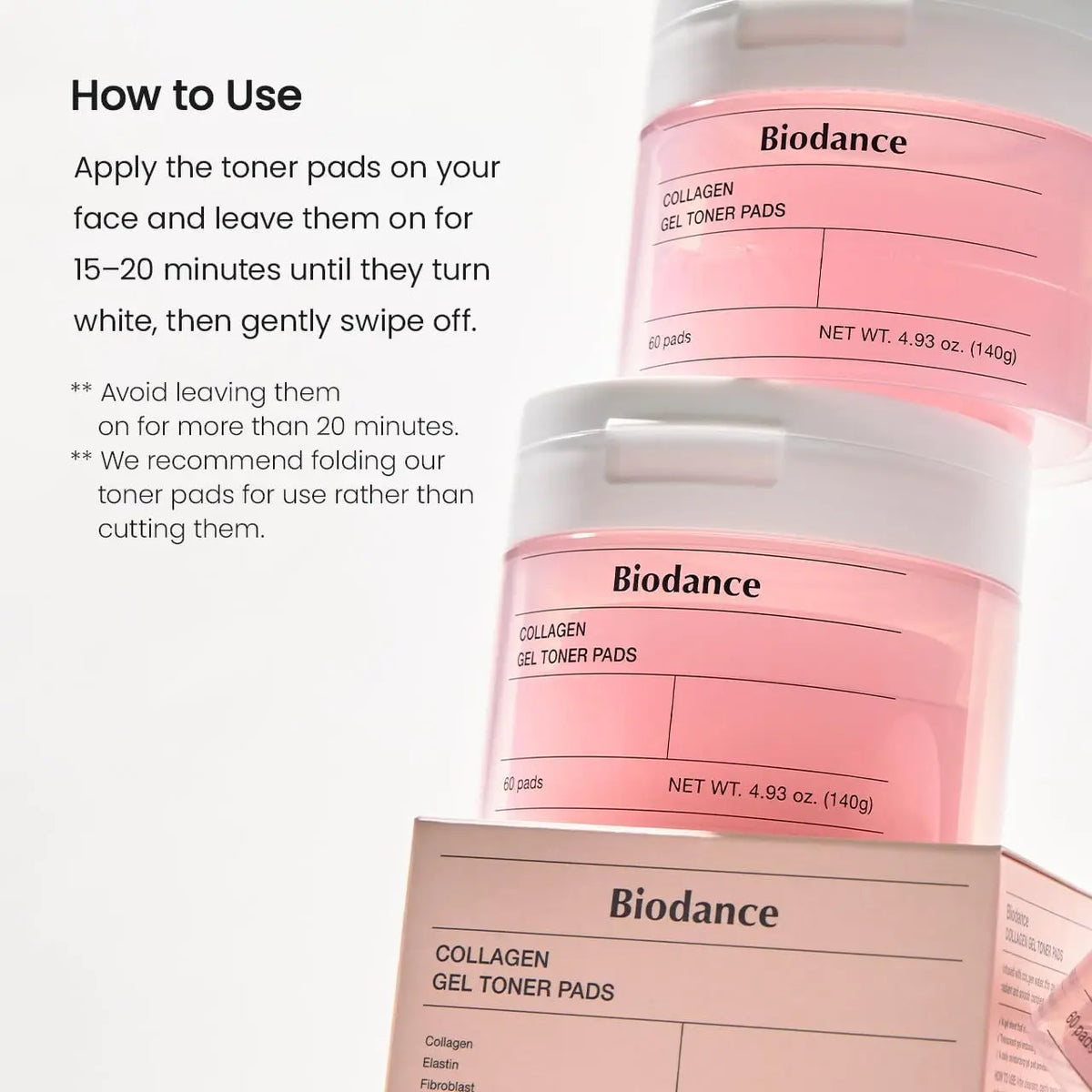 Collagen gel toner pads (pack de 60 pads) Biodance