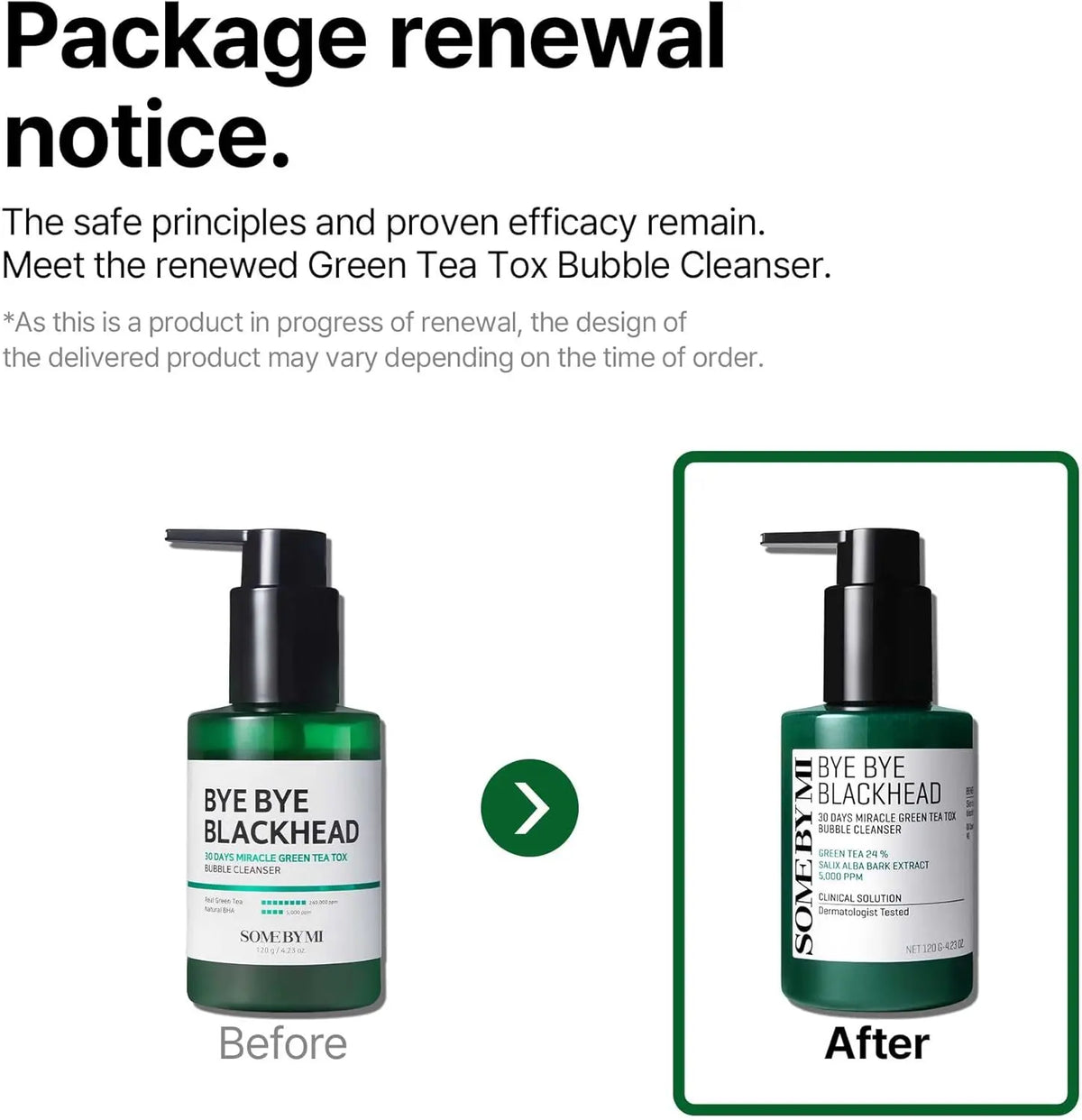 Bye Bye Blackhead 30 Days Miracle Green Tea Tox Bubble Cleanser 120g SOME BY MI