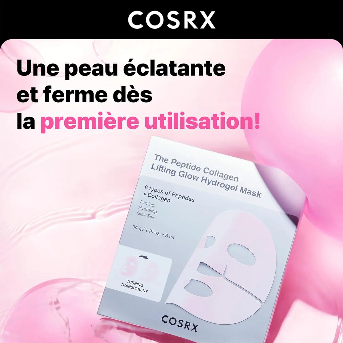 The Peptide Collagen Lifting Glow hydrogel mask CosRx