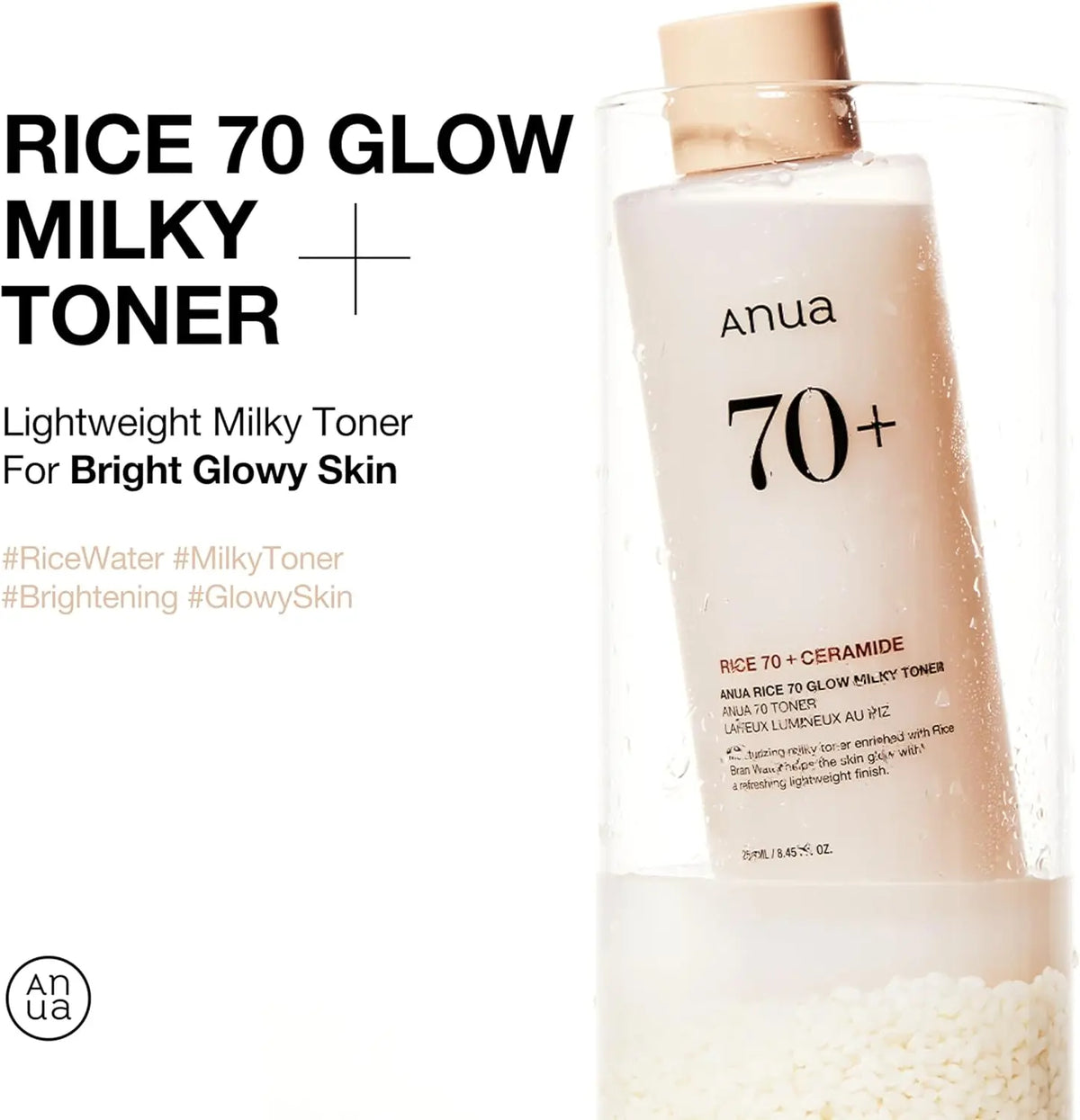 Rice 70 glow milky toner 250ml Anua