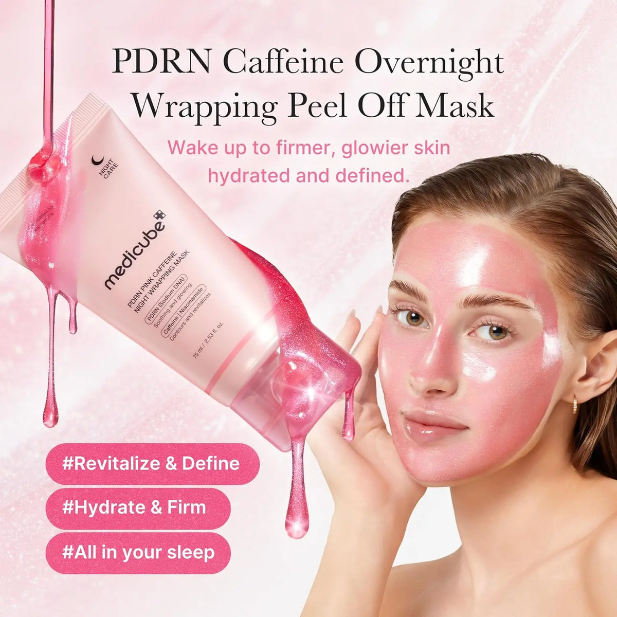 PDRN pink caffeine night wrapping mask 75ml Medicube