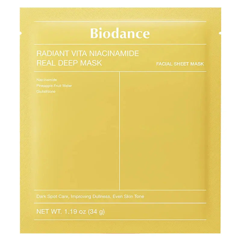 Masque hydrogel éclat Biodance Radiant Vita Niacinamide Real Deep Mask
