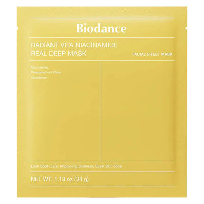 Masque hydrogel éclat Biodance Radiant Vita Niacinamide Real Deep Mask