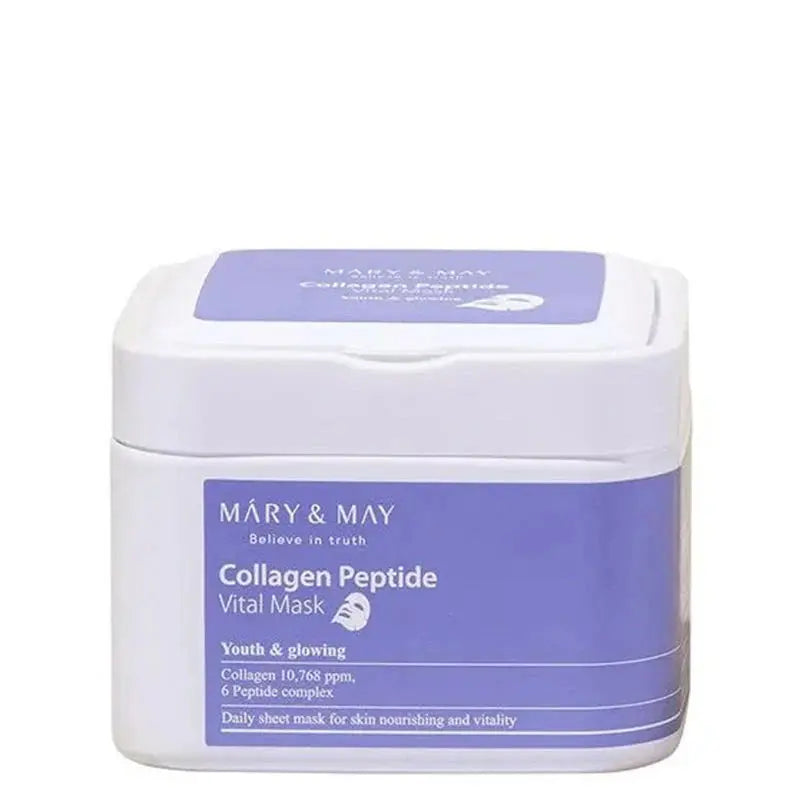 Masques en tissu Mary&May Collagen Peptide Vital, 30 masques